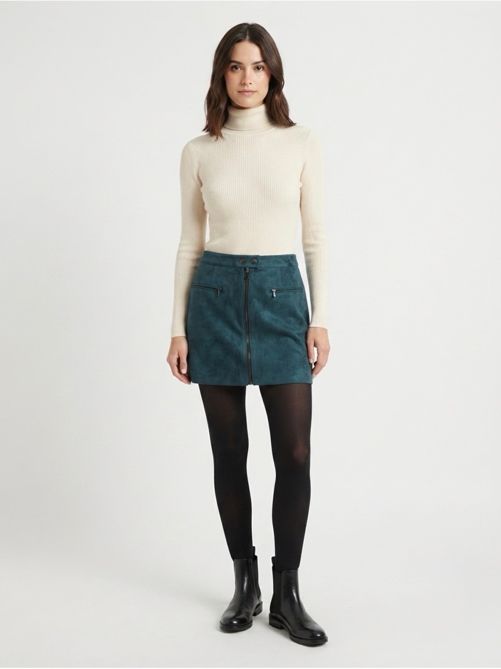 [BCBG MAXAZRIA] Blue Structured Skirt